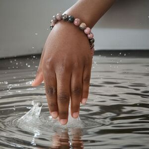Candy Fancy Boho Rhodonite Round Beads Stretch Multi Color Bracelet